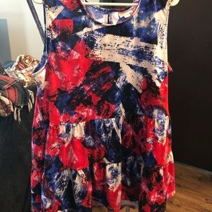 LuLaRoe Elianna red white and blue tank top